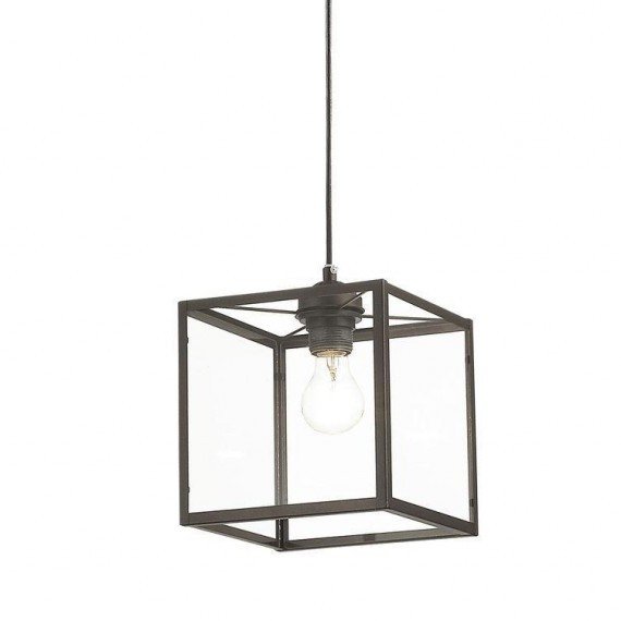 Подвесной светильник Loft Industrial Ortogonal Pendant Cube Brown Прозрачное Стекло Коричневый в Санкт-петербурге | Loft Concept 