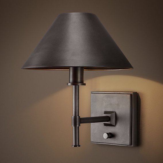 Бра RH Petite Candlestick SCONCE Aged steel Графит в Санкт-петербурге | Loft Concept 