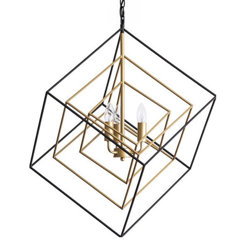 Светильник CUBIST Pendant Black and Gold 3 lamp Золотой Черный в Санкт-петербурге | Loft Concept 