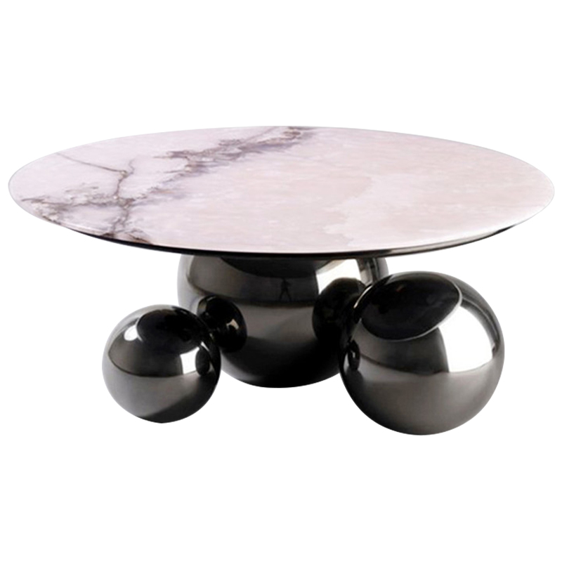 Кофейный стол Ball Metal Graphite Coffee Table Графит Белый Мрамор Bianco в Санкт-петербурге | Loft Concept 