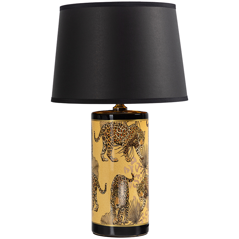 Настольная лампа с абажуром Leopard Lampshade Black Желтый Черный в Санкт-петербурге | Loft Concept 