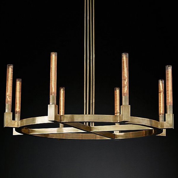 Люстра RH CANELLE Round Chandelier 8 Modern Brass Латунь в Санкт-петербурге | Loft Concept 