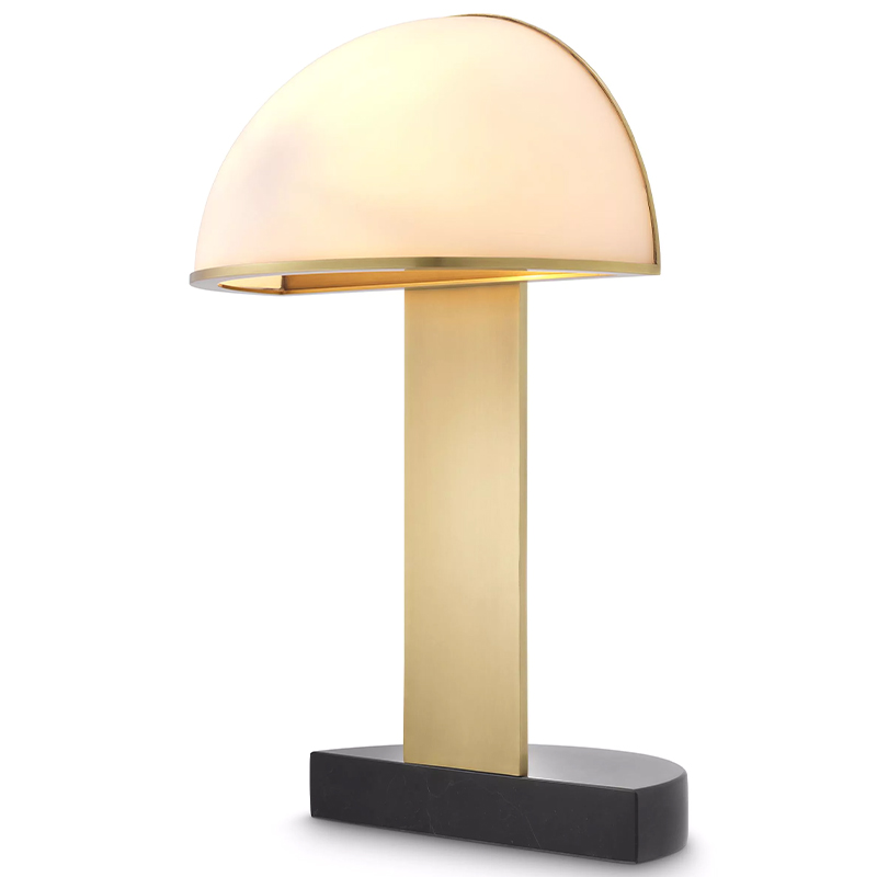 Настольная лампа Eichholtz Table Lamp Archer Белое матовое стекло Латунь Черный в Санкт-петербурге | Loft Concept 