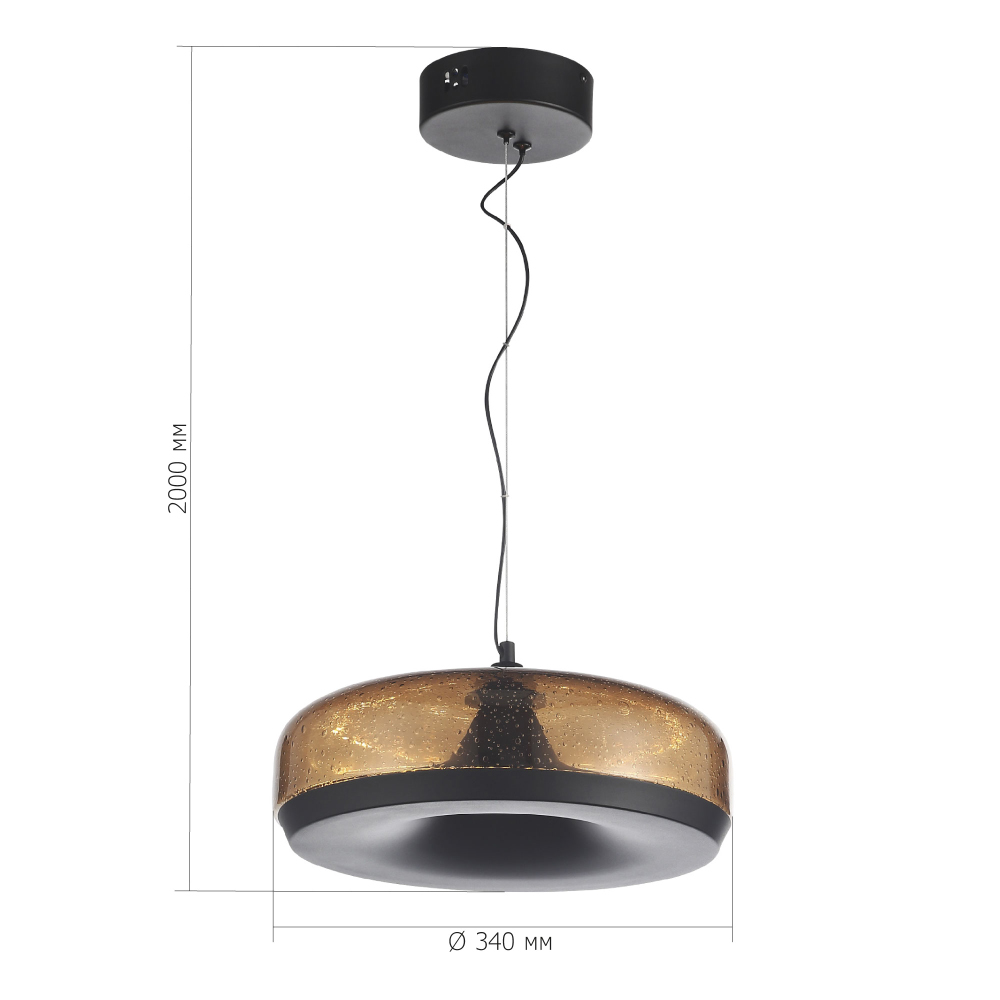 Подвесной светильник с стеклянным плафоном LED 42W 3000K Glass Textured Lampshade в Санкт-петербурге