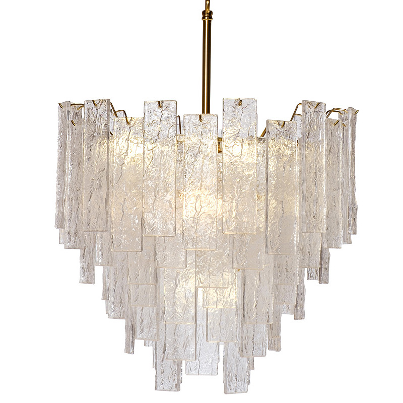 Люстра Dorit Textured Glass Rectangular Chandelier Золотой в Санкт-петербурге | Loft Concept 