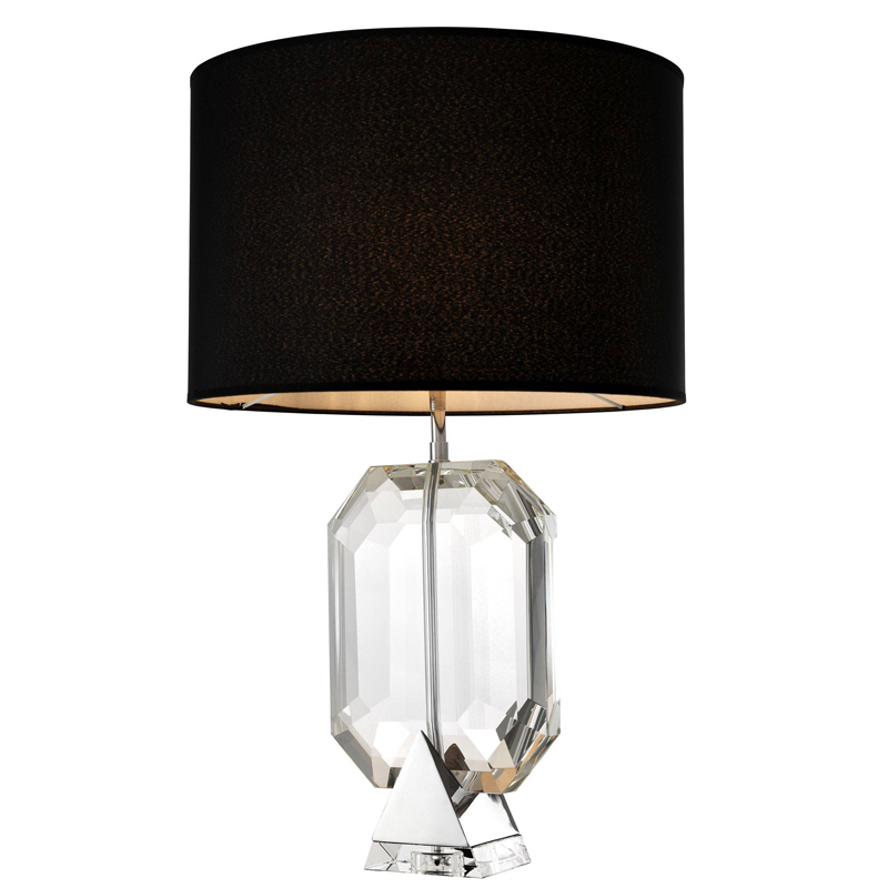 Настольная лампа Eichholtz Table Lamp Emerald Nickel & black Черный Никель Прозрачный в Санкт-петербурге | Loft Concept 