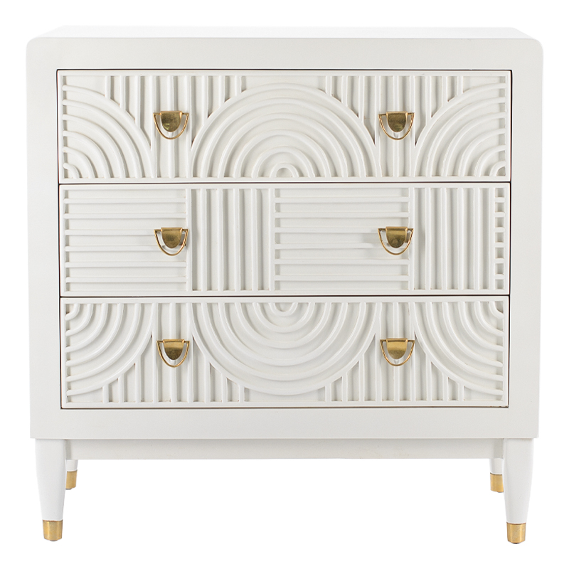 Комод с 3-мя ящиками Seymour Chest Of Drawers white Белый Белый Латунь в Санкт-петербурге | Loft Concept 