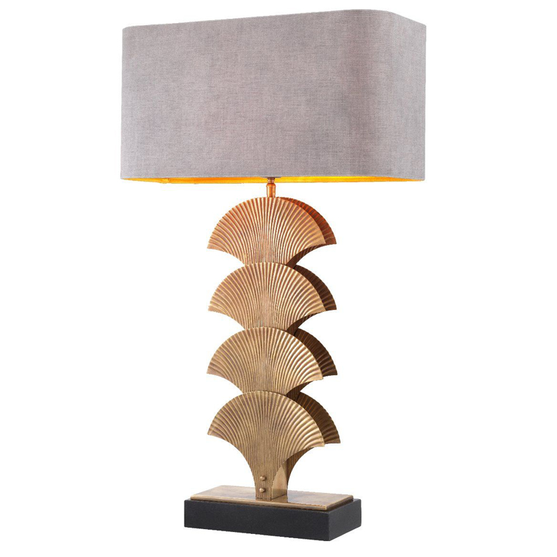 Настольная лампа Eichholtz Table Lamp Iris Черный Винтажная латунь Серый в Санкт-петербурге | Loft Concept 