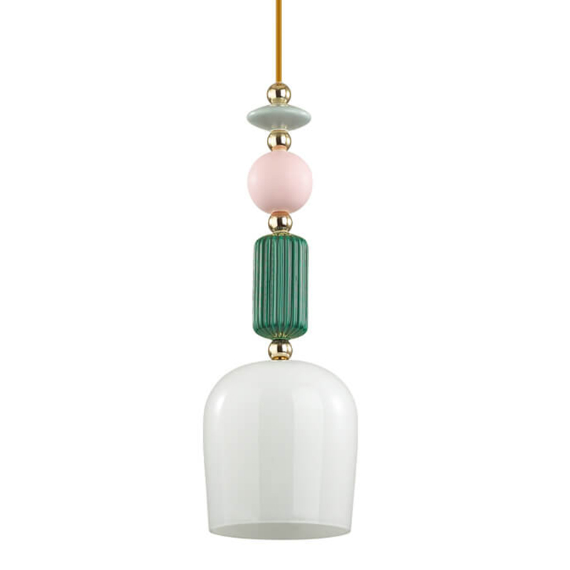 Подвесной светильник Iris hanging lamp candy green Белое матовое стекло Розовый пастельный Зеленый в Санкт-петербурге | Loft Concept 