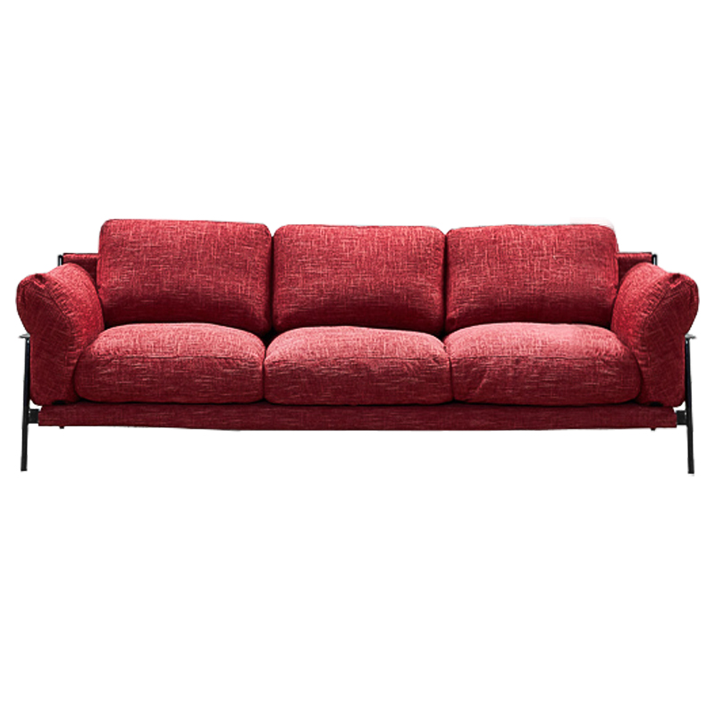 Диван Red shinil Vintage Sofa красный шенилл Красный Черный в Санкт-петербурге | Loft Concept 