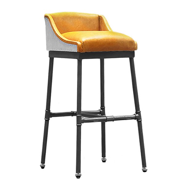 Барный стул Iron Scaffold Bar stool Yellow Желтый Темный хром в Санкт-петербурге | Loft Concept 