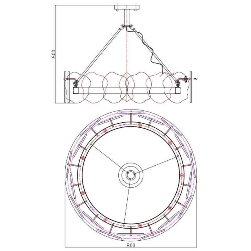 Люстра Мрамор Lucretia Marble Round Chandelier 80 см в Санкт-петербурге