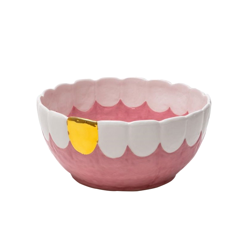 Блюдо Seletti Toothy Frootie Золотой Розовый Белый в Санкт-петербурге | Loft Concept 