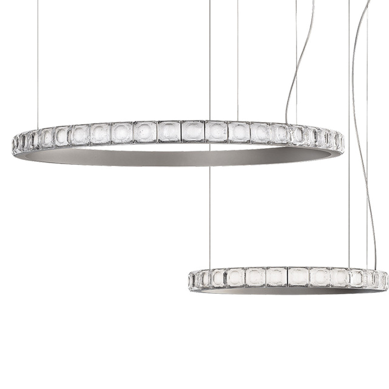 Люстра Ring horizontal silver chandelier Прозрачный Серебряный в Санкт-петербурге | Loft Concept 