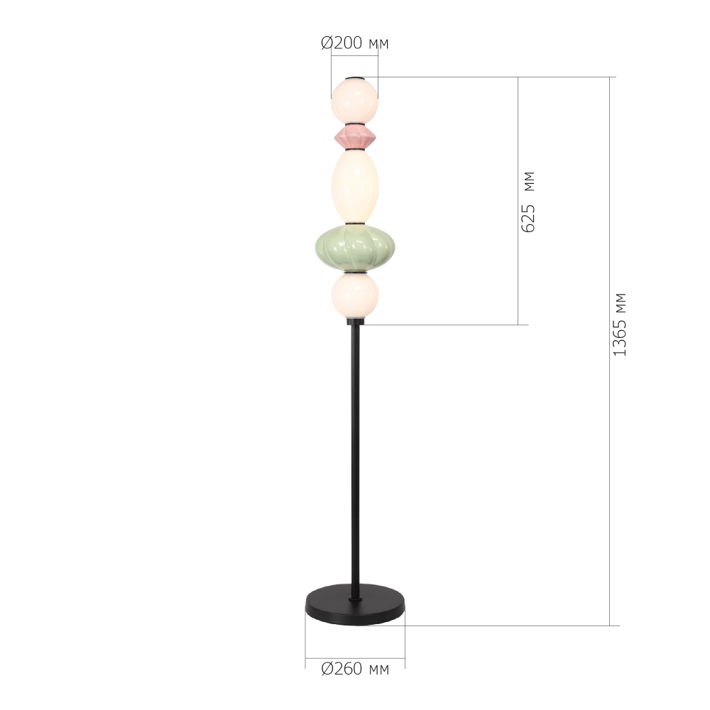 Торшер с фигурными керамическими элементами Fragrant Light в Санкт-петербурге