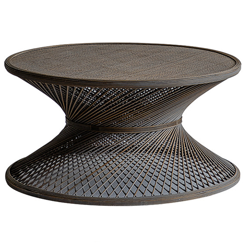 Кофейный стол Zaire Wicker Coffee Table Dark Коричневый в Санкт-петербурге | Loft Concept 