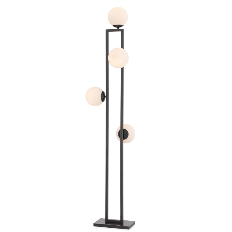 Торшер Eichholtz Floor Lamp Pascal Bronze Темная бронза Белый в Санкт-петербурге | Loft Concept 