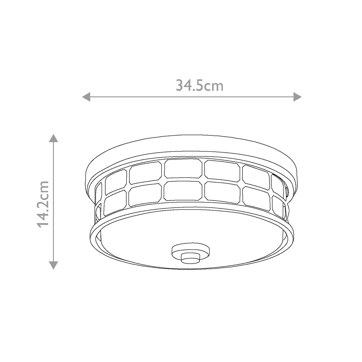 Потолочный светильник для ванных комнат цвета латунь в виде металлической клетки с геометрическими узорами Quoizel в Санкт-петербурге