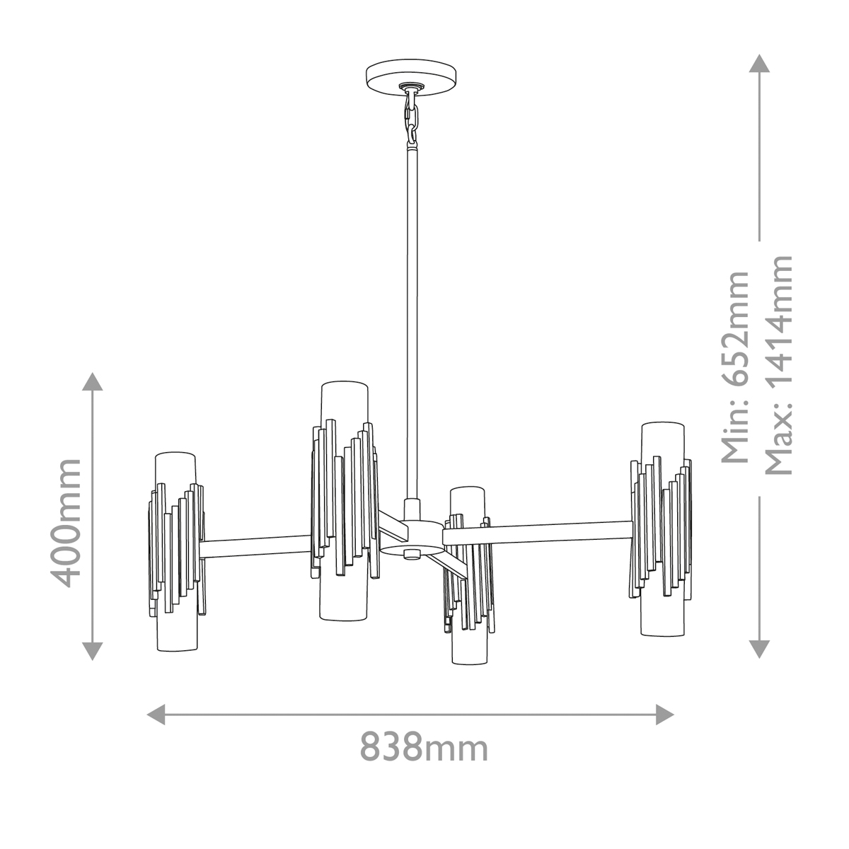 Люстра цвета латунь с 4-мя матовыми цилиндрическими плафонами Elstead Lighting в Санкт-петербурге
