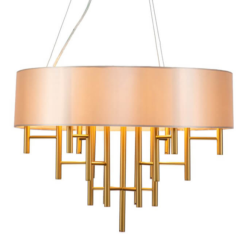 Люстра Oswell Lampshade Chandelier Латунь Бежевый в Санкт-петербурге | Loft Concept 