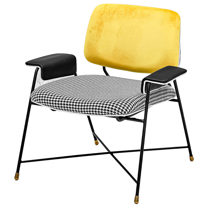 Кресло Bagot Chair Yellow Черно-белый Желтый в Санкт-петербурге | Loft Concept 