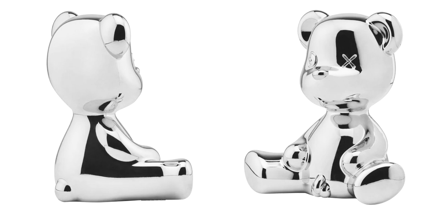 Статуэтка Teddy Boy Metal Finish with Cable Серебро - фото