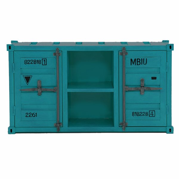 ТВ тумба Морской контейнер Loft TV container turquoise Бирюзовый в Санкт-петербурге | Loft Concept 