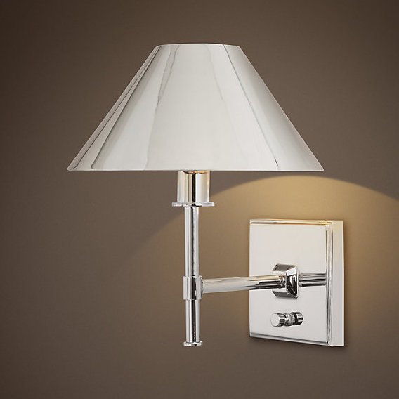 Бра RH Petite Candlestick SCONCE Polished Nickel Хром в Санкт-петербурге | Loft Concept 