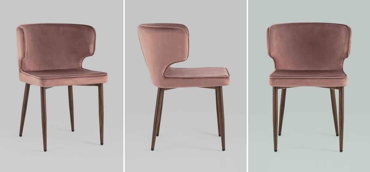 Стул Mateo Chair Пыльнно-Розовый Велюр - фото