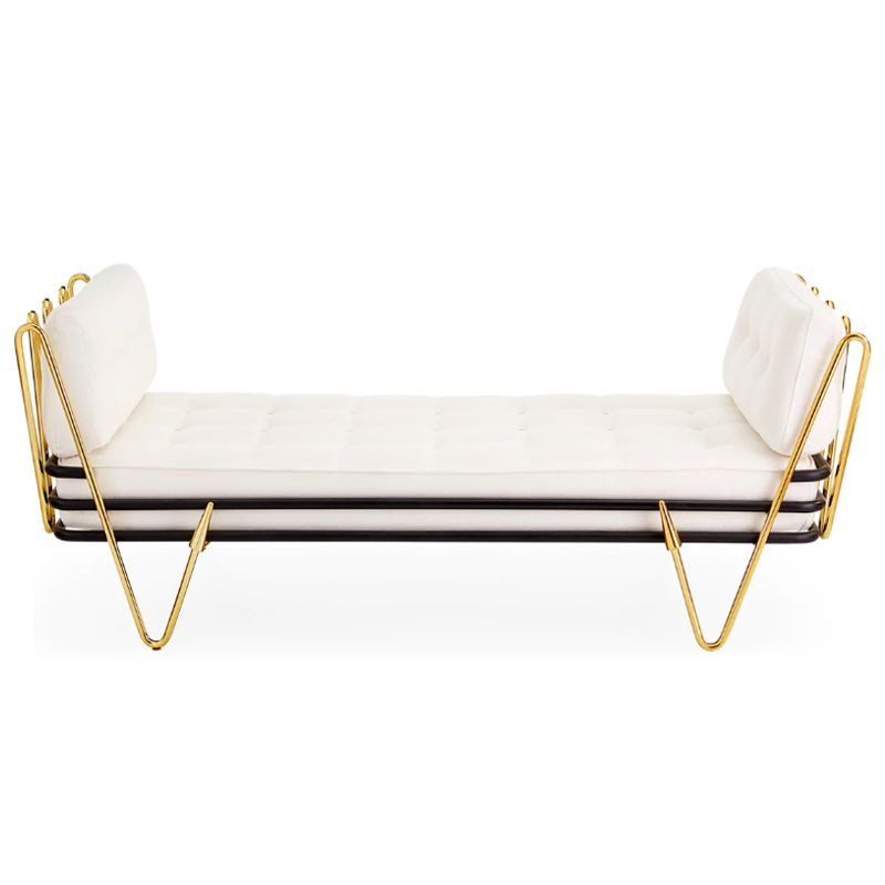 Кушетка Jonathan Adler Maxime Daybed Молочный Золотой в Санкт-петербурге | Loft Concept 