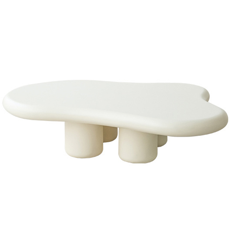 Кофейный стол со столешницей изогнутой формы Curved Shape Coffee Table ivory ( слоновая кость ) в Санкт-петербурге | Loft Concept 