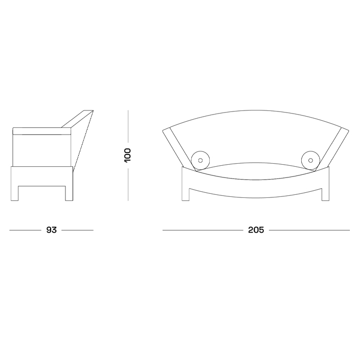 Дизайнерский диван с двумя подушками-валиками Poltronova Mitzi Sofa в Санкт-петербурге