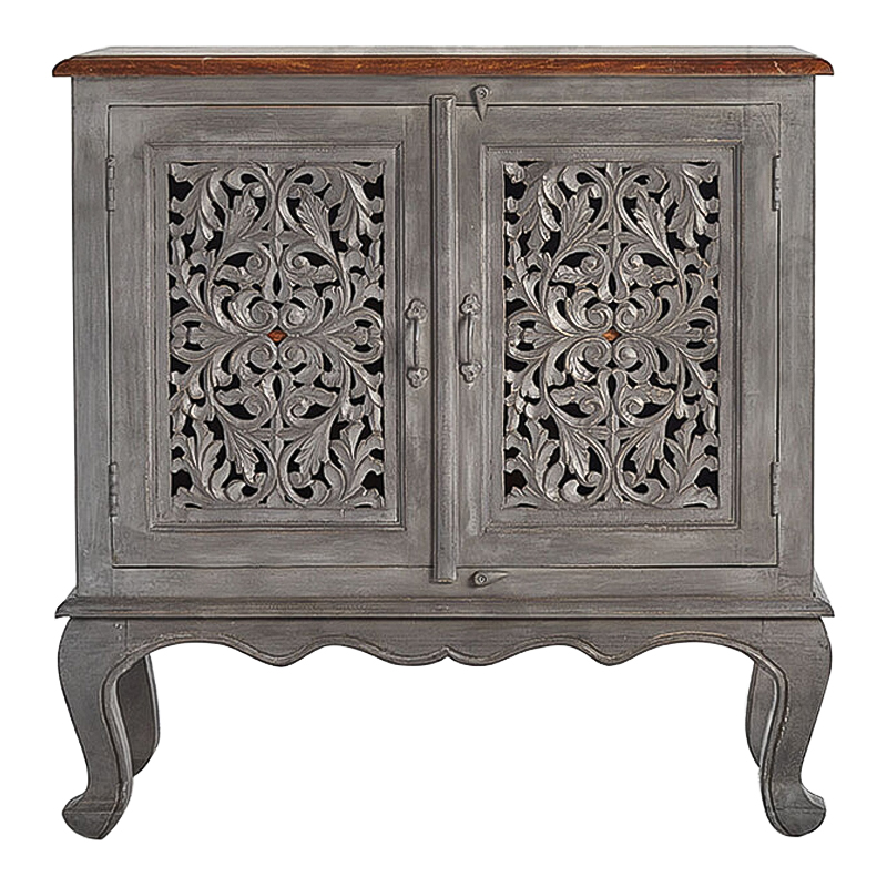 Комод Indian Antique White Furniture Chest of Drawers Agni серый Серый в Санкт-петербурге | Loft Concept 