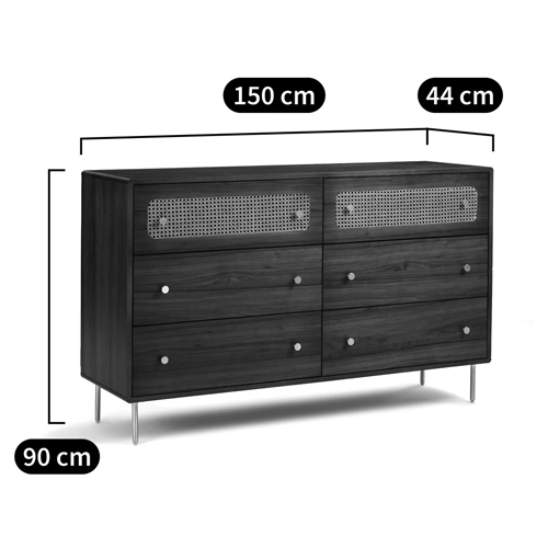 Комод с 6-ю ящиками с декором из ротанга Degarmo Chest of Drawers в Санкт-петербурге