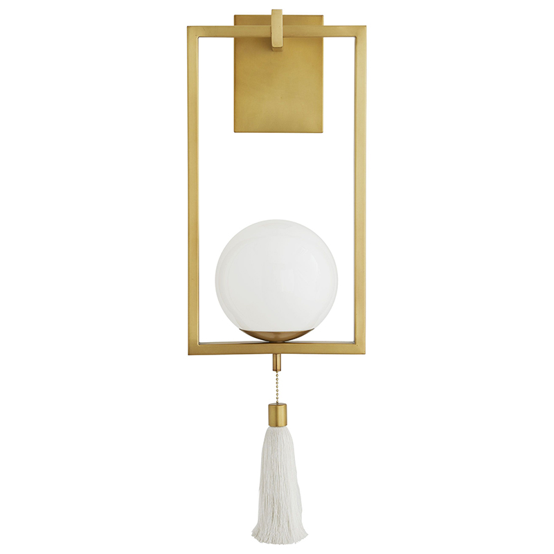 Бра Arteriors TRAPEZE SCONCE Gold Белый Латунь в Санкт-петербурге | Loft Concept 