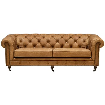 Диван Chesterfield Cinnamon Leather Sofa из винтажной кожи Корица в Санкт-петербурге | Loft Concept 