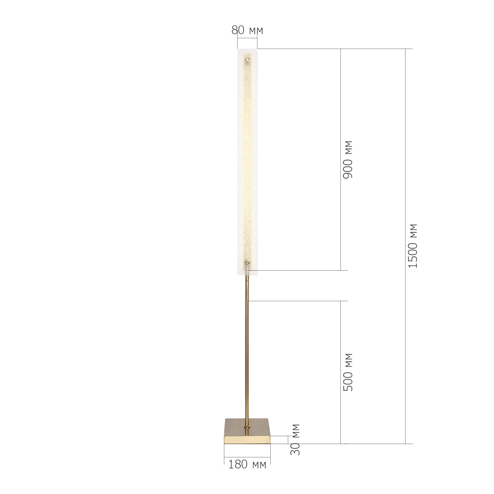 Торшер с прямоугольным плафоном с эффектом морозного стекла Freezing в Санкт-петербурге