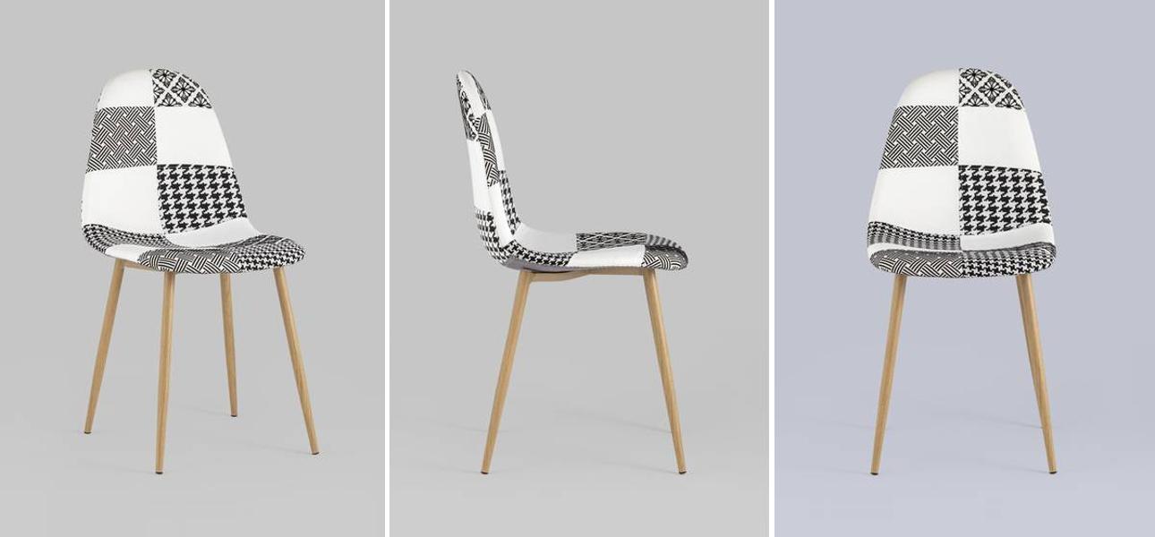 Стул Archie Chair Черно-Белый Печворк - фото