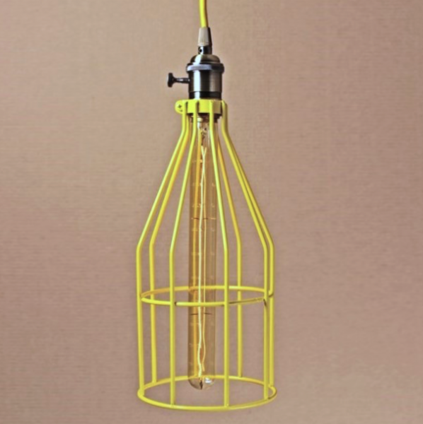 Подвесной светильник Wire Cage Pendant Twix Yellow Желтый в Санкт-петербурге | Loft Concept 