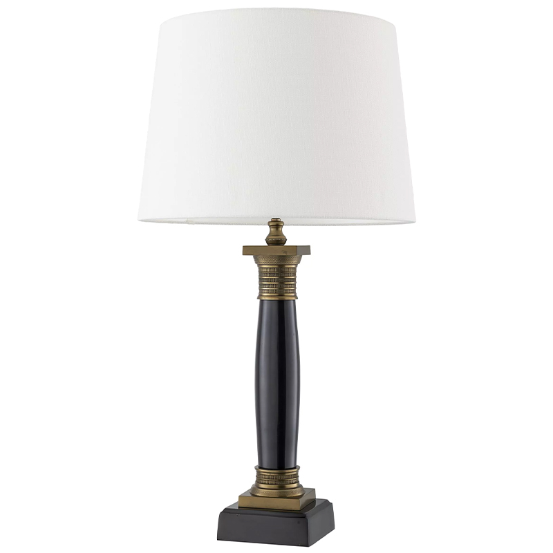 Настольная лампа Eichholtz Table Lamp Napoleon Латунь Черный Белый в Санкт-петербурге | Loft Concept 