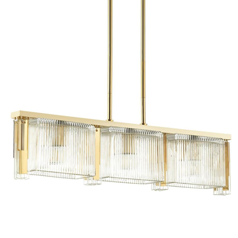 Люстра Madelen Gold Linear Chandelier Глянцевое золото Прозрачный (Transparent) в Санкт-петербурге | Loft Concept 