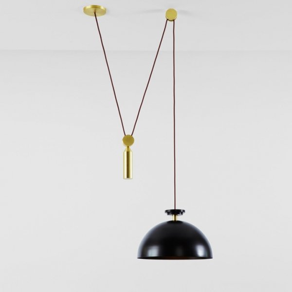 Подвесной светильник Shape up Pendant Hemisphere Black Латунь Черный в Санкт-петербурге | Loft Concept 