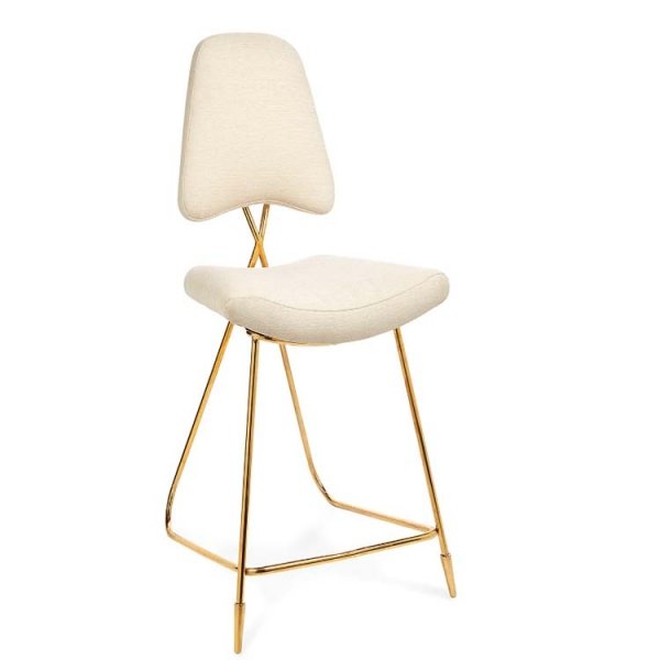 Барный стул Jonathan Adler Maxime Bar stool Бежево-серый Золотой в Санкт-петербурге | Loft Concept 