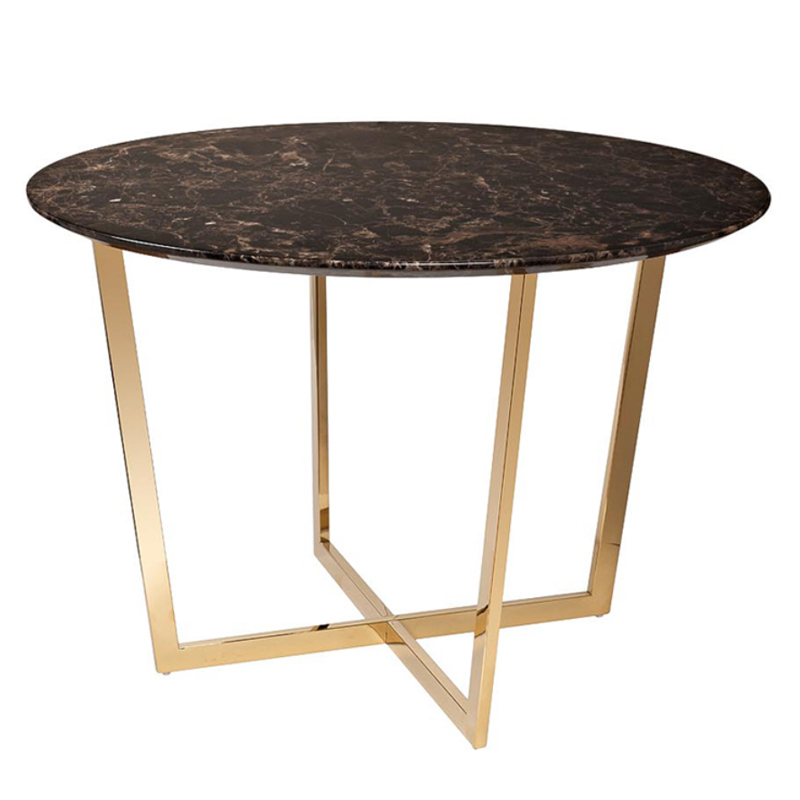 Обеденный стол Dining table Jacques round Brown Коричневый Золотой в Санкт-петербурге | Loft Concept 