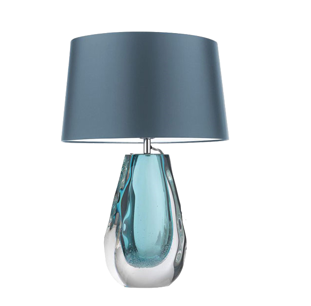 Настольная лампа Anya Peacock Table Lamp Хром Прозрачный Голубой в Санкт-петербурге | Loft Concept 