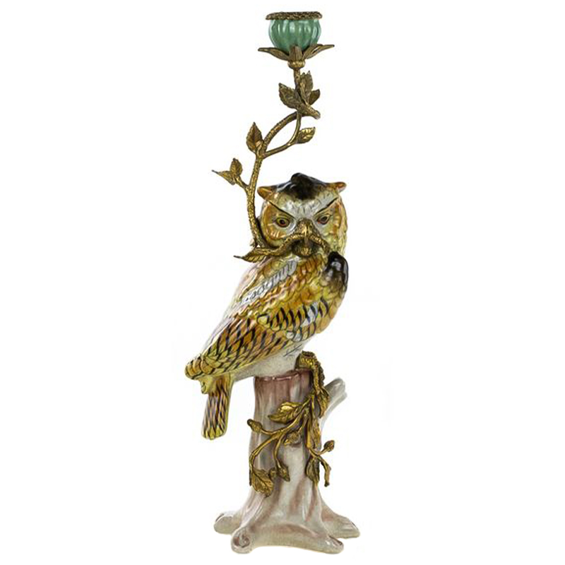 Подсвечник Owl Bronze Branch Candlestick Бронза Желтый Коричневый в Санкт-петербурге | Loft Concept 