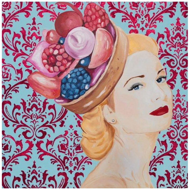 Картина Grace Kelly with Berry Tart Headdress and Damask Background Мульти в Санкт-петербурге | Loft Concept 