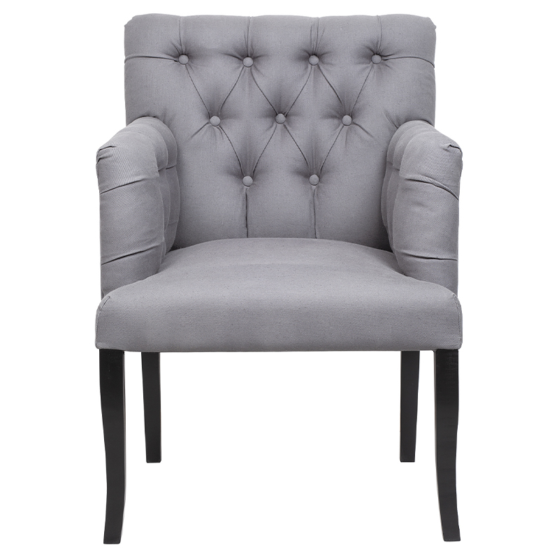 Кресло Addison Chic Armchair grey flax Серый Черный в Санкт-петербурге | Loft Concept 