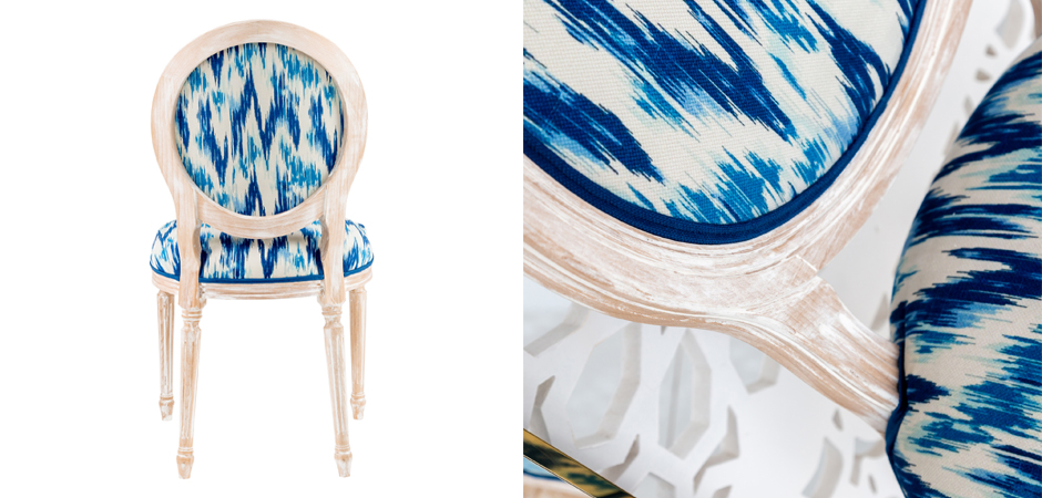 Стул с синим узором Ikat Pattern - фото №1