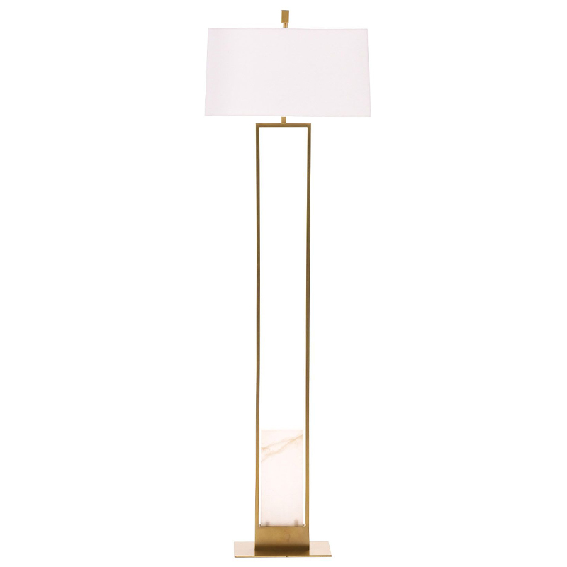 Торшер Arteriors MARKHAM FLOOR LAMP Brass Латунь Белый в Санкт-петербурге | Loft Concept 